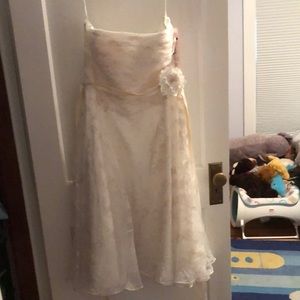 Cocktail length wedding dress, size 14